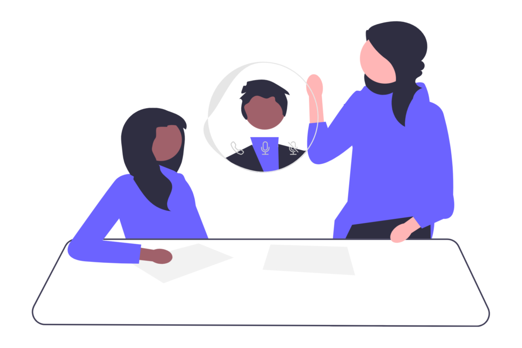 market x business meeting illustration